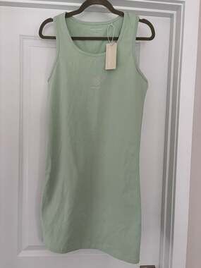 NWT Pink Soda Sport Essentials Green Racer Dress Size Large Sporty Active